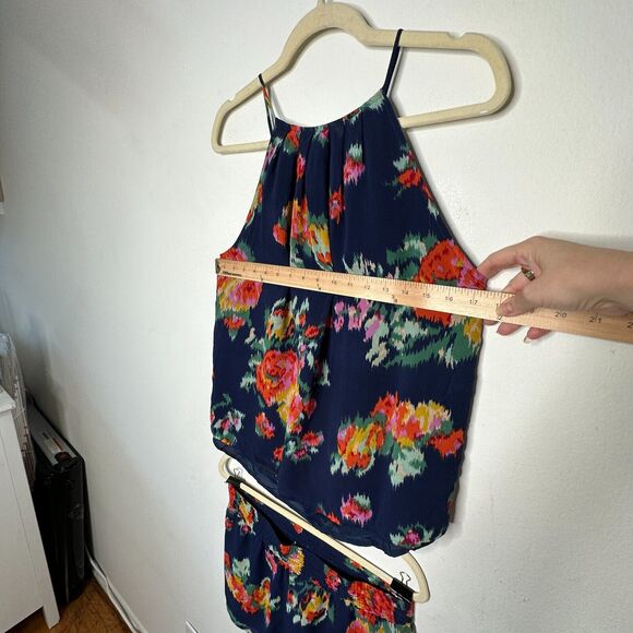 Joie Navy Anatase 2pc SET Floral Print Silk Top ( S ) Lanina Floral Short ( M ) - Picture 12 of 14